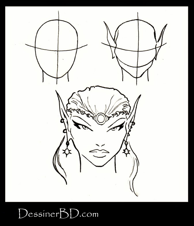 comment dessiner un visage de femme elfe