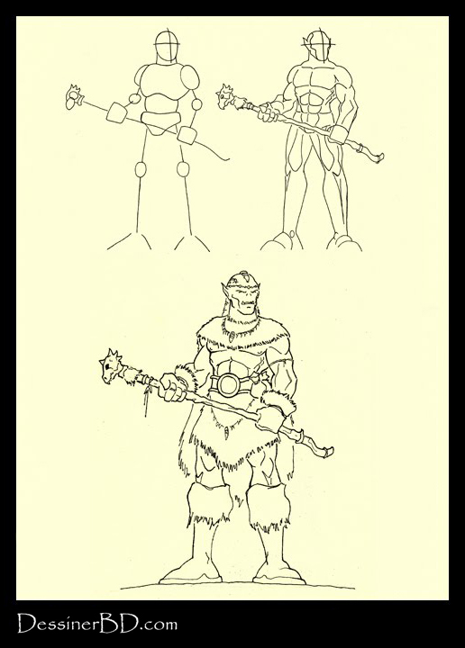 apprendre à dessiner un chaman orque