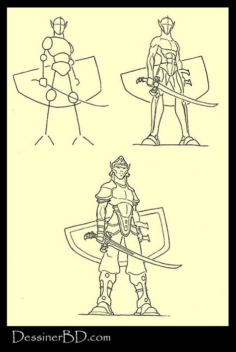 apprendre à dessiner un soldat guerrier elfe