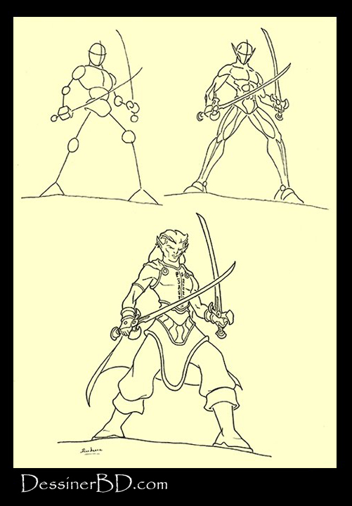 apprendre à dessiner elfe rôdeur chantelame