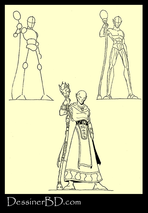 apprendre à dessiner un sorcier elfe