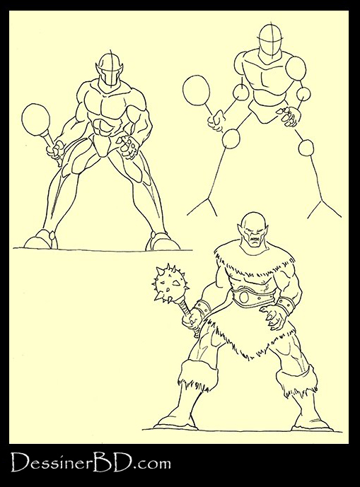 apprendre à dessiner un ogre avec massue