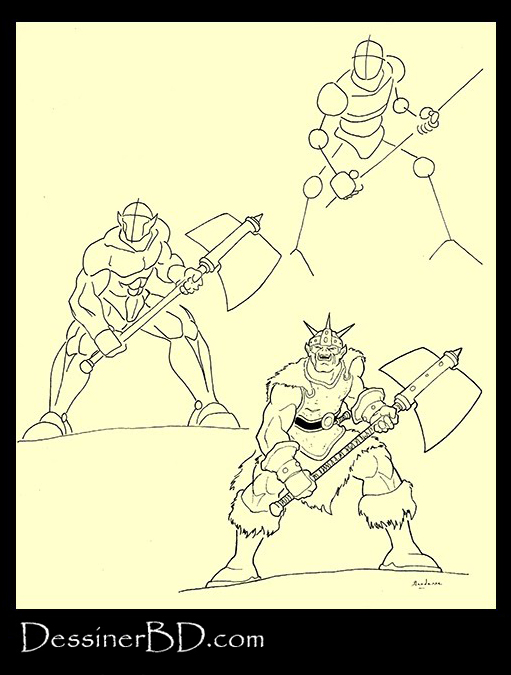 apprendre à dessiner un guerrier orque