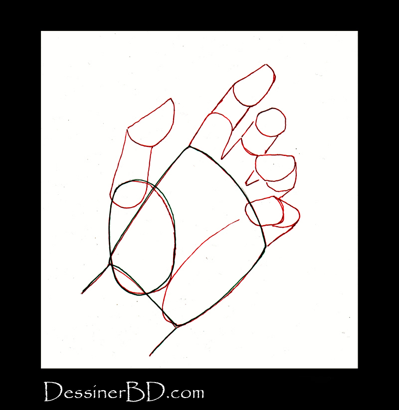 dessiner une main étape 2 les phalanges