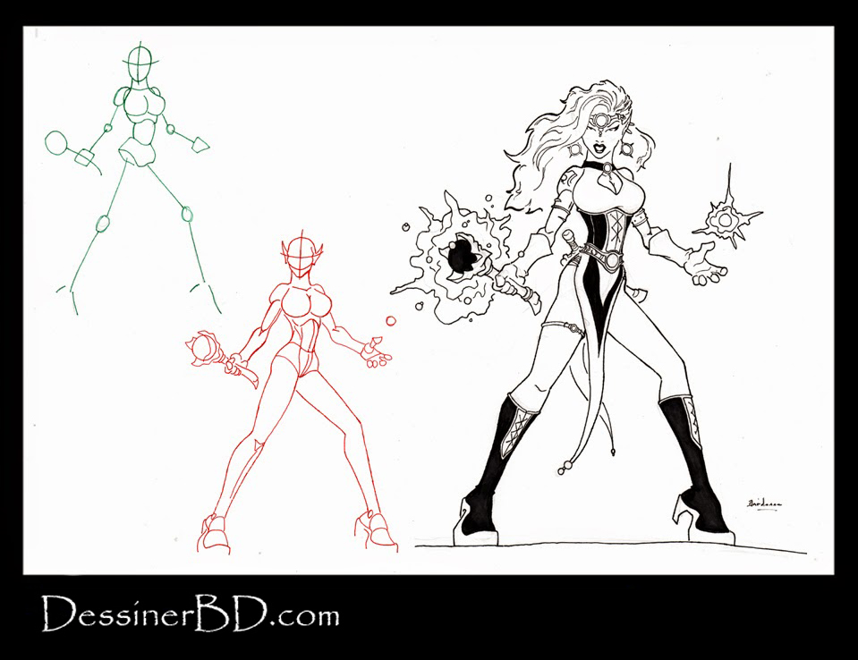 apprendre à dessiner une sorcière elfe noir