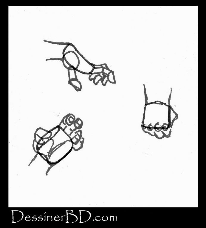 comment dessiner la structure des mains