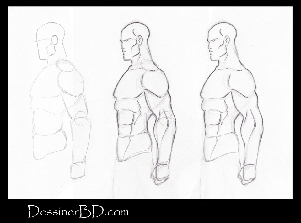 comment dessiner corps humain de profile