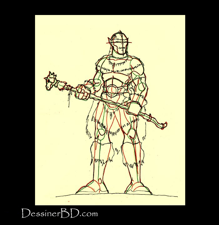 dessin détails orque chaman