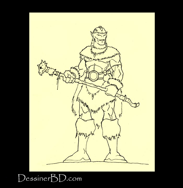 dessin final orque chaman