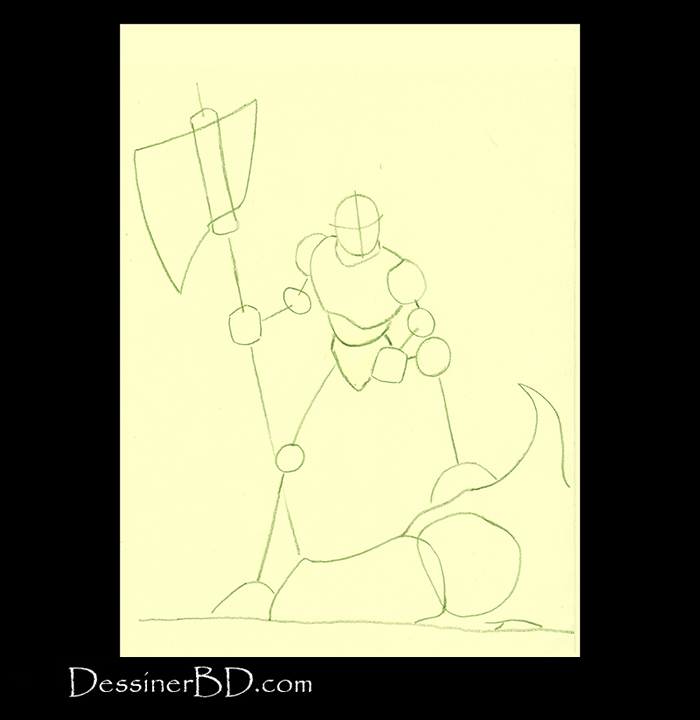 chasseur de dragons forme guide du dessin