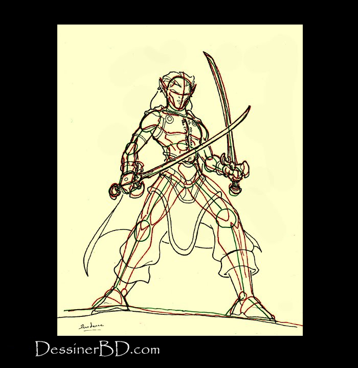 dessiner plastron détails elfe rôdeur