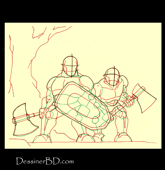 dessiner anatomie groupe de nains