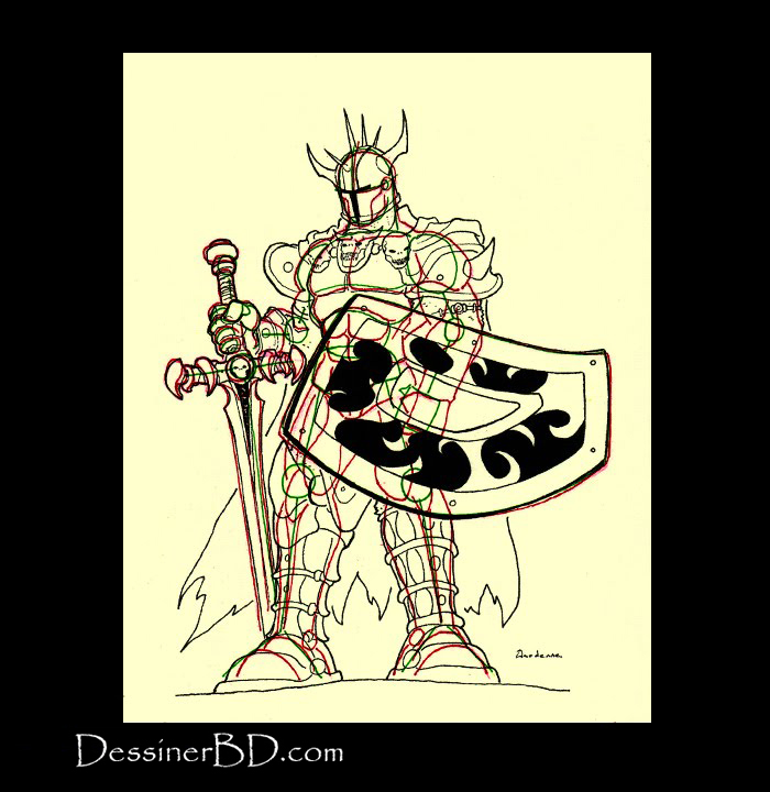 détails armure dessiner guerrier du chaos