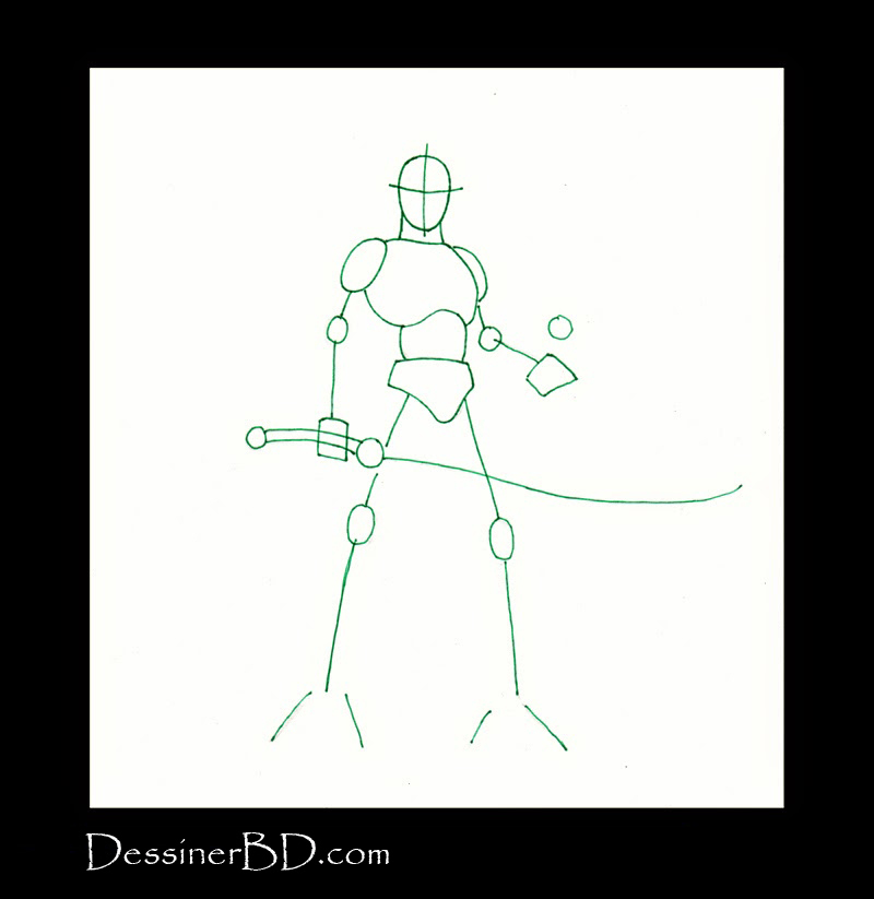 charpente dessiner guerrier mage elfe noir