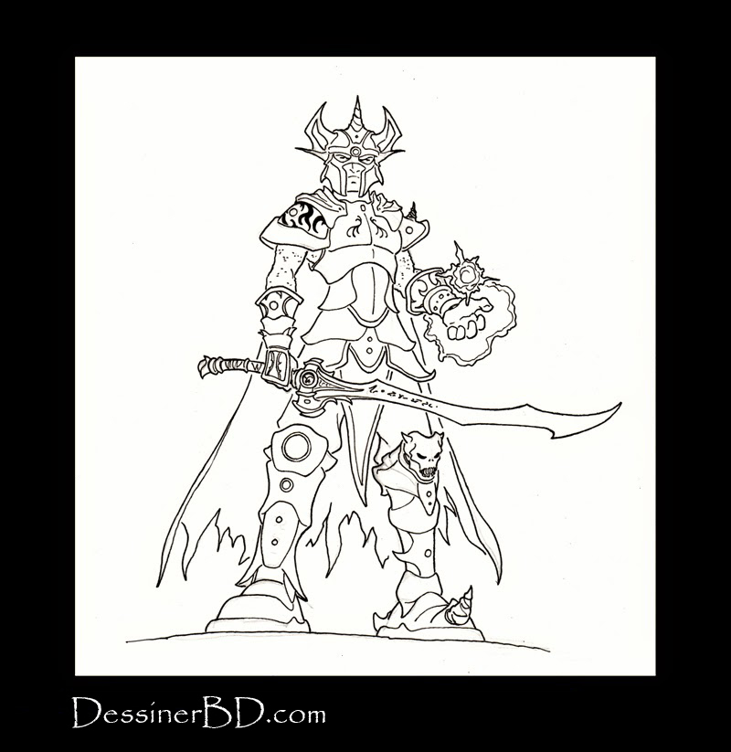dessin final guerrier mage elfe noir