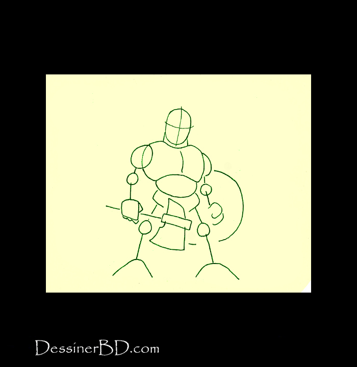 dessiner charpente nain guerrier