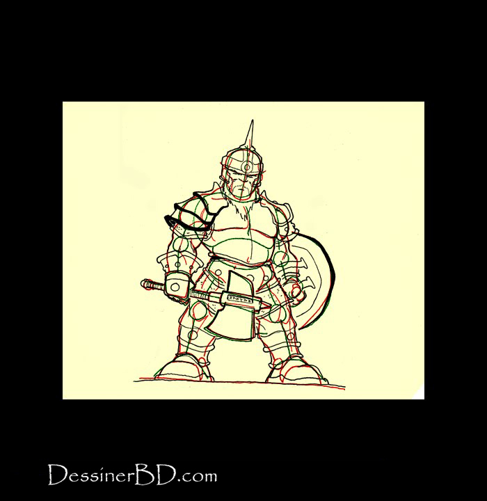 dessiner armure détails nain guerrier