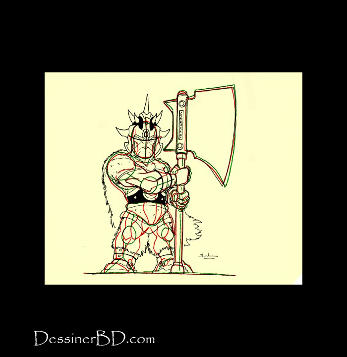 dessiner armure détails nain tueur de trolls