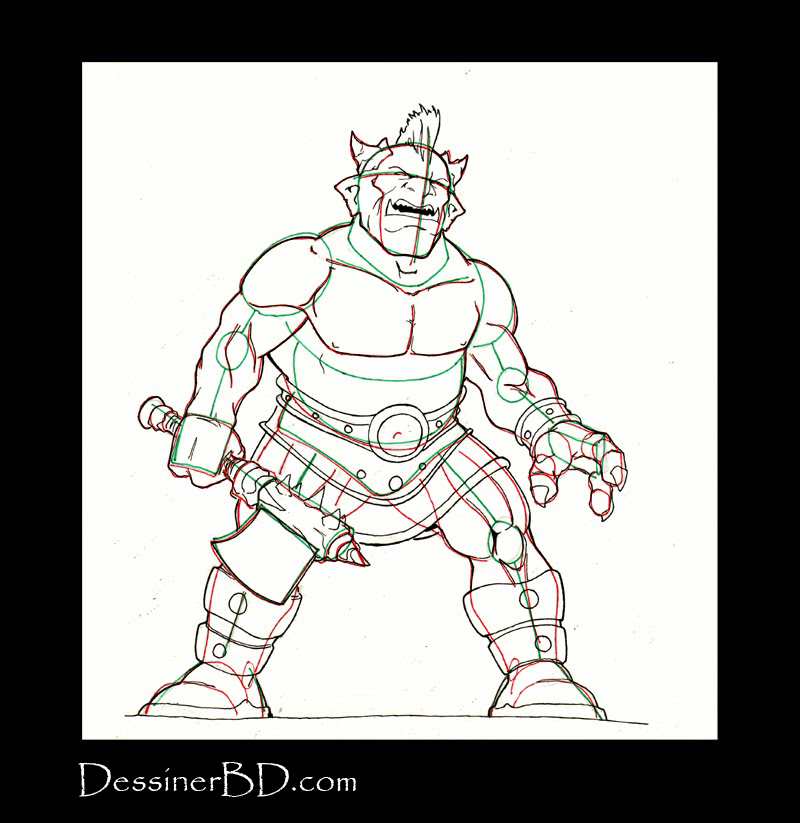 dessiner détails ogre cornu