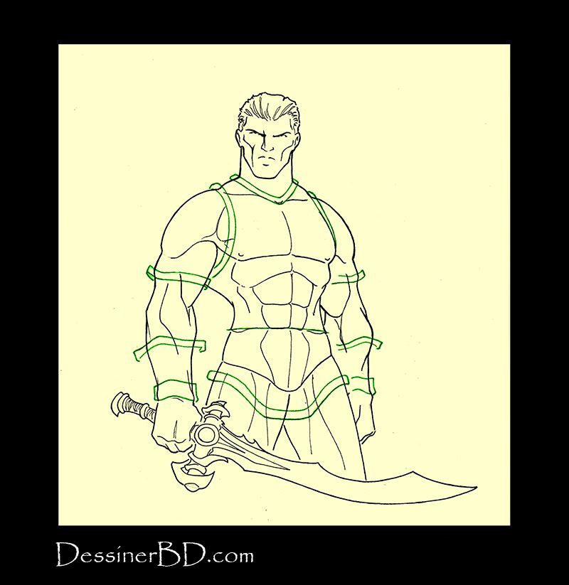 Armure plastron étape 2 lignes guides