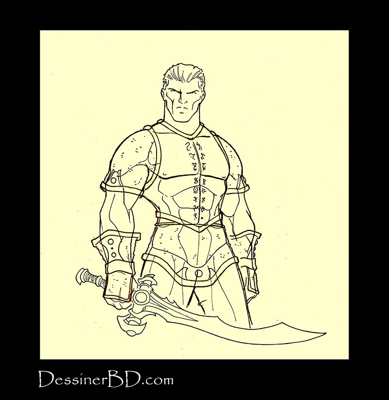 Armure plastron étape 4 détails runes et mailles