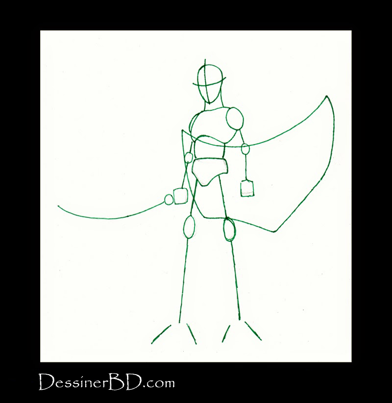 charpente dessiner soldat elfe noir