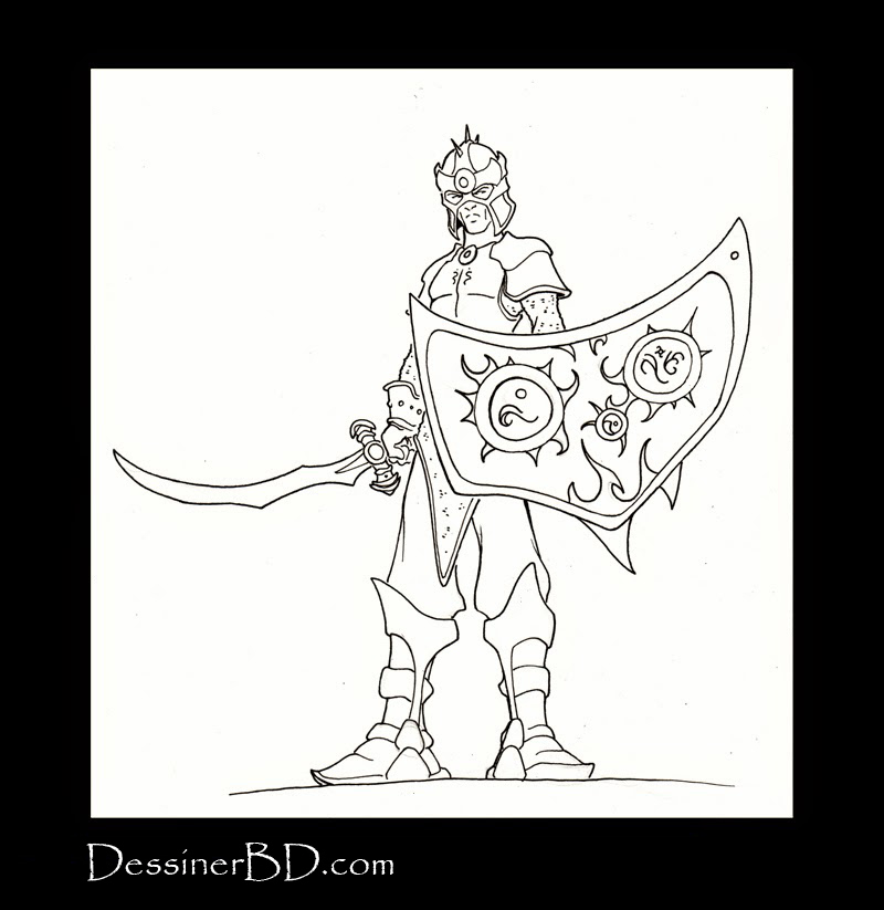 dessin final soldat elfe noir