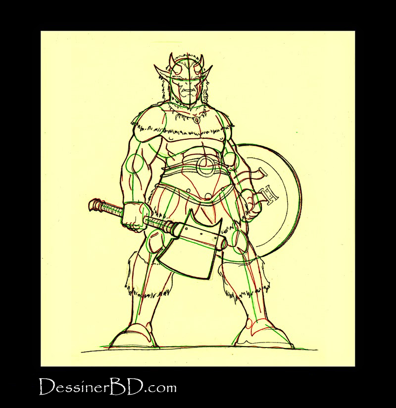 comment dessiner détails armure troll cornu