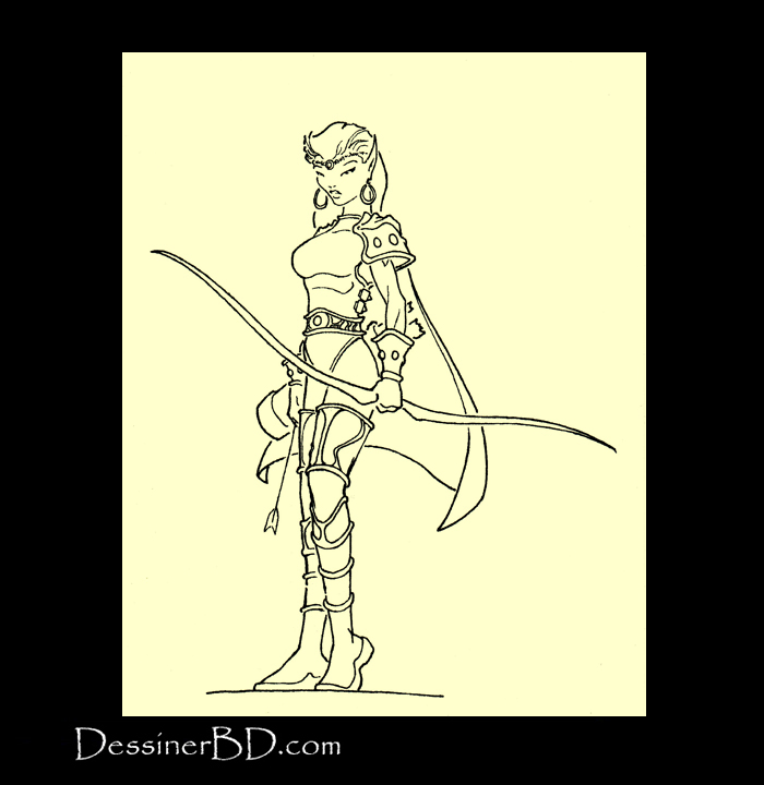dessin final archère elfe