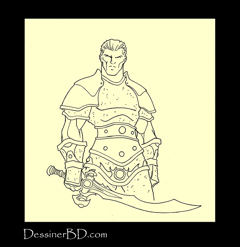 Armure mailles lourde étape 5 dessin final