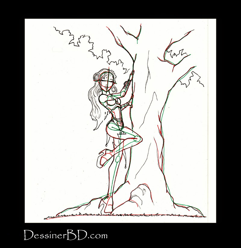 comment dessiner détails dryade et arbre