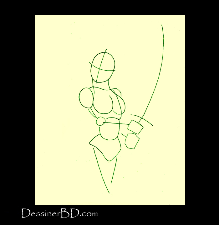 dessiner formes guides de guerrière