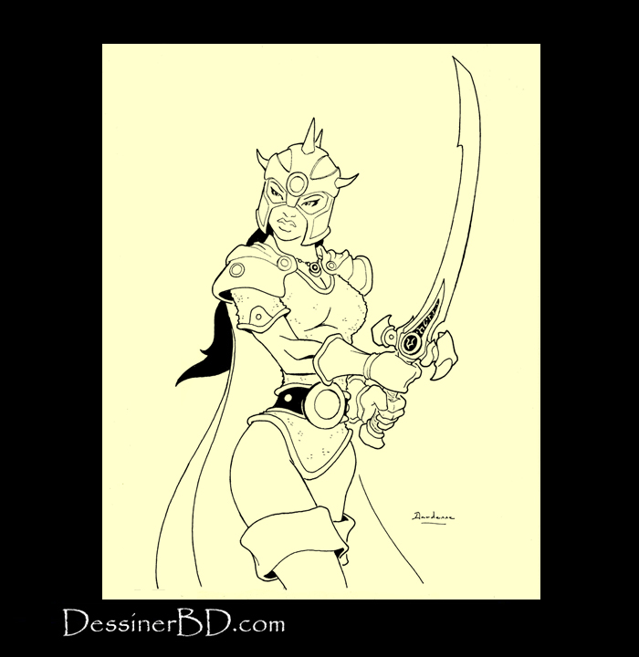 dessin final de guerrière