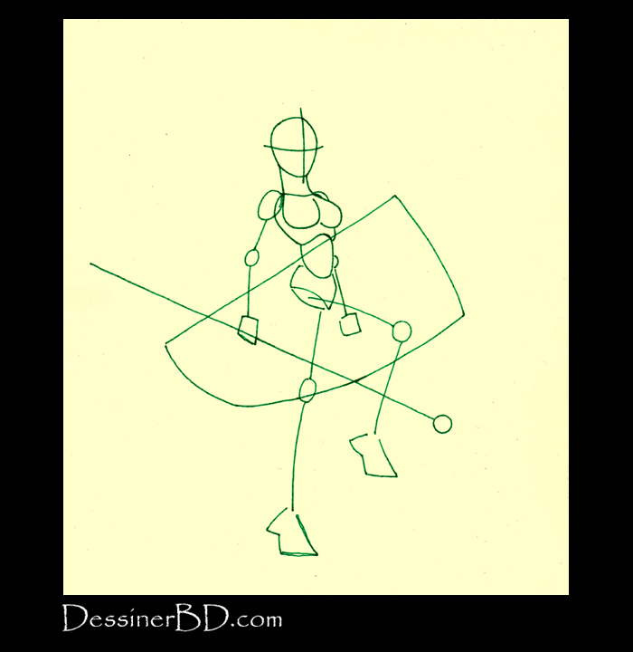 dessin pantin guide amazone guerrière