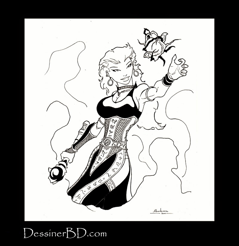 dessin final de sorcière nécromante