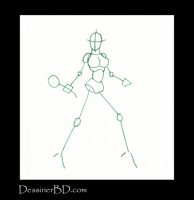 dessiner sorcière elfe noire charpente