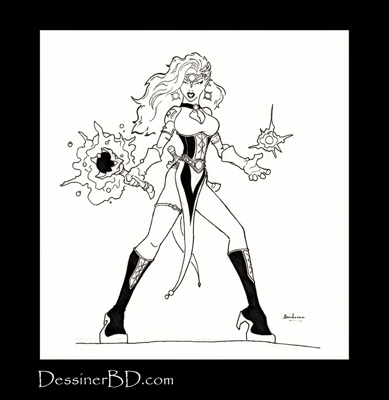 dessin final sorcière elfe noire