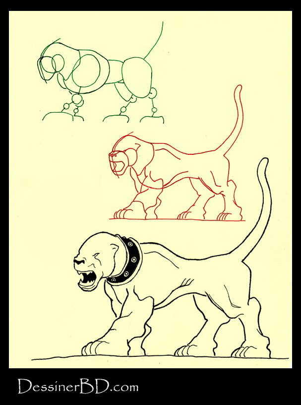 apprendre à dessiner un chien noir hellhound