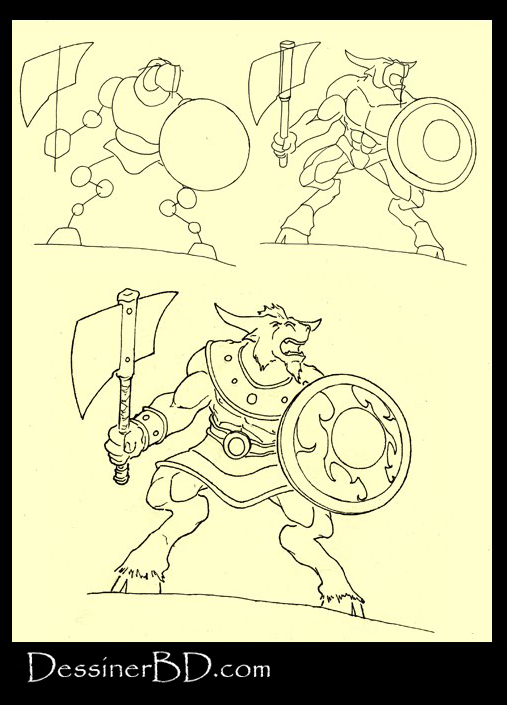 apprendre à dessiner le minotaure B