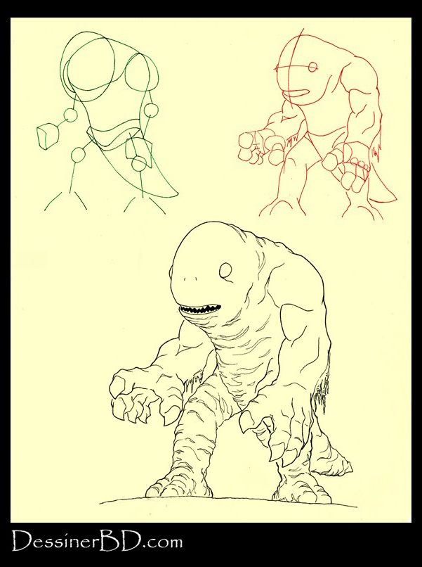 apprendre à dessiner un mostre des marais