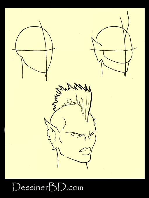 apprendre à dessiner visage harpie B