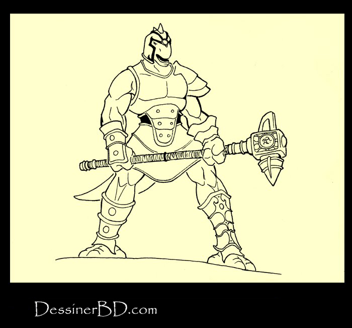 encrer homme-lézard avec marteau