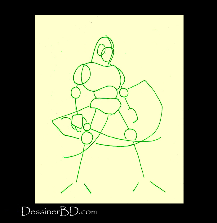 dessiner formes homme-lézard