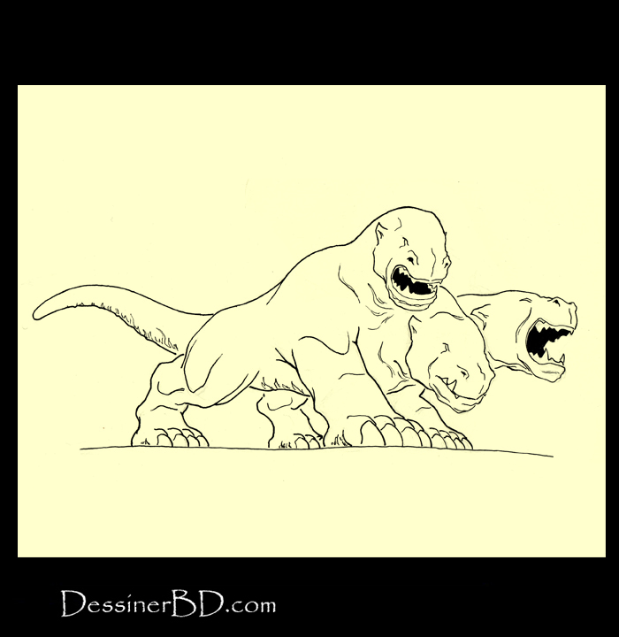 comment encrer dessin cerbère