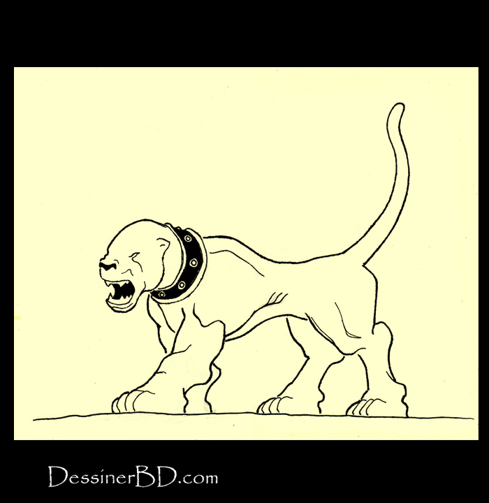 comment encrer dessin chien noir hellhound