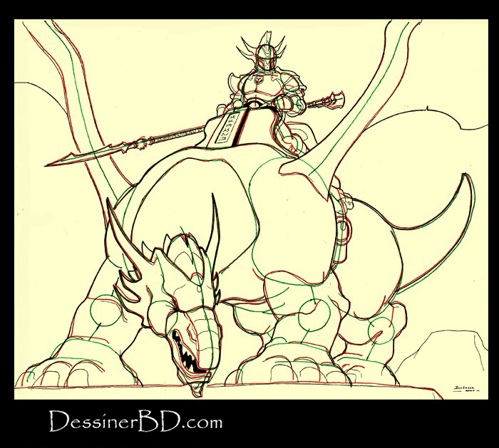 dessiner détails dragonnier et dragon