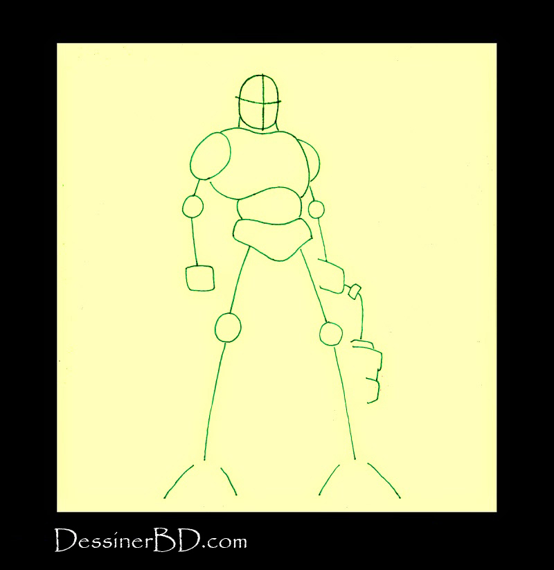 dessiner formes golem mort-vivant avec fléau