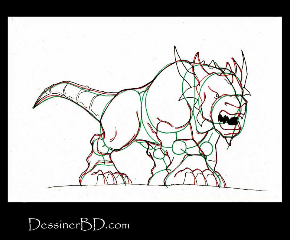 comment dessiner détails molosse fantastique