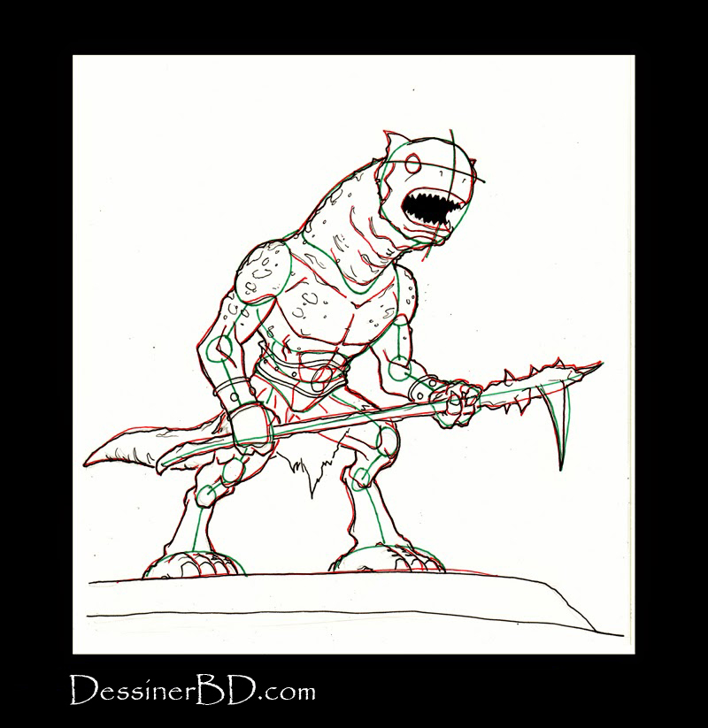 dessiner détails monstre des cavernes