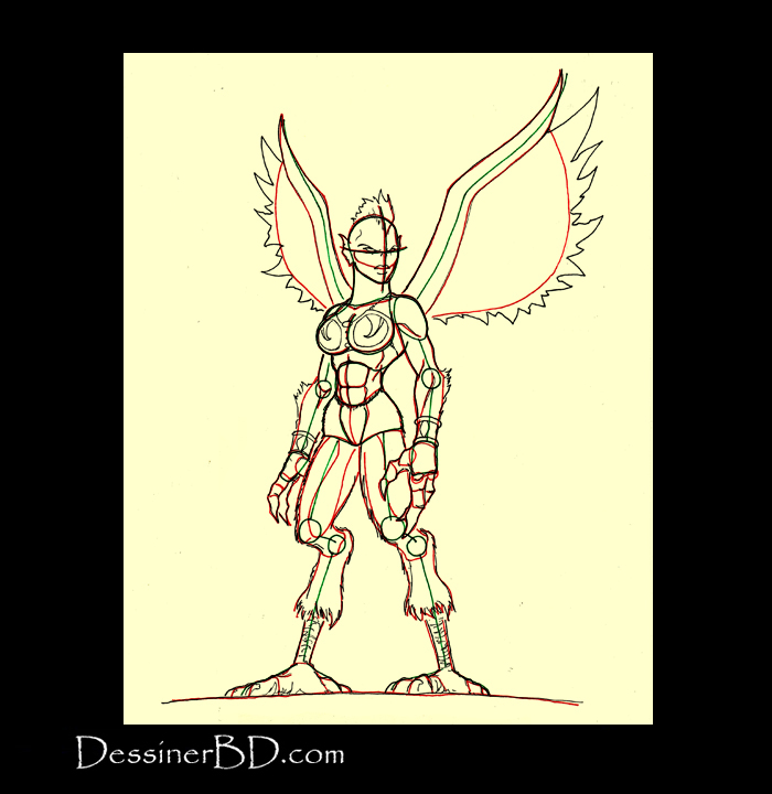 comment dessiner détails harpie